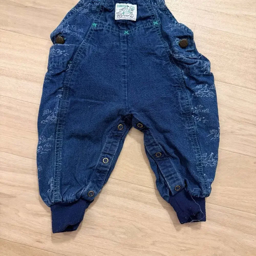 vintage oshkosh b’gosh vestbak denim overalls 18m sailboat nautical usa made